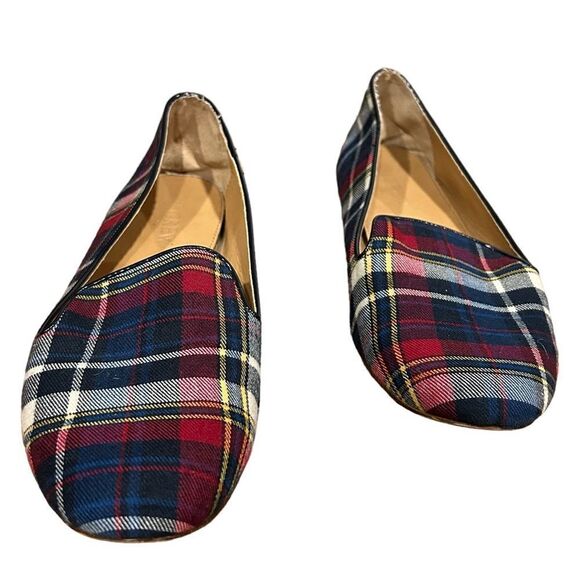 J.Crew Addie Smoke Smoking Loafers in Plaid Tartan - Picture 8 of 10